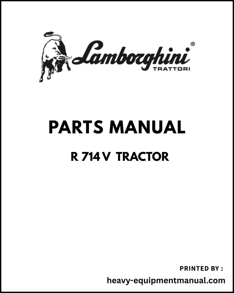 Lamborghini R 714 V Tractor Parts Manual - Pdf Download