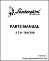 Lamborghini R 724 Tractor Parts Manual - Pdf Download