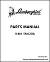 Lamborghini R 854 Tractor Parts Manual - Pdf Download