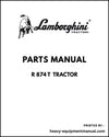 Lamborghini R 874 T Tractor Parts Manual - Pdf Download