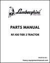 Lamborghini RF.100 Tier 3 Tractor Parts Manual - Pdf Download -> 5001/15001