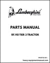 Lamborghini RF.110 Tier 3 Tractor Parts Manual - Pdf Download -> 15001
