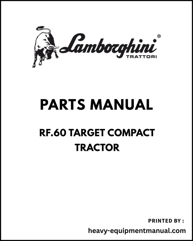 Lamborghini RF.60 TARGET Compact Tractor Parts Manual - Pdf Download