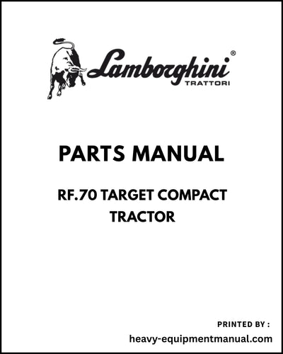 Lamborghini RF.70 TARGET Compact Tractor Parts Manual - Pdf Download