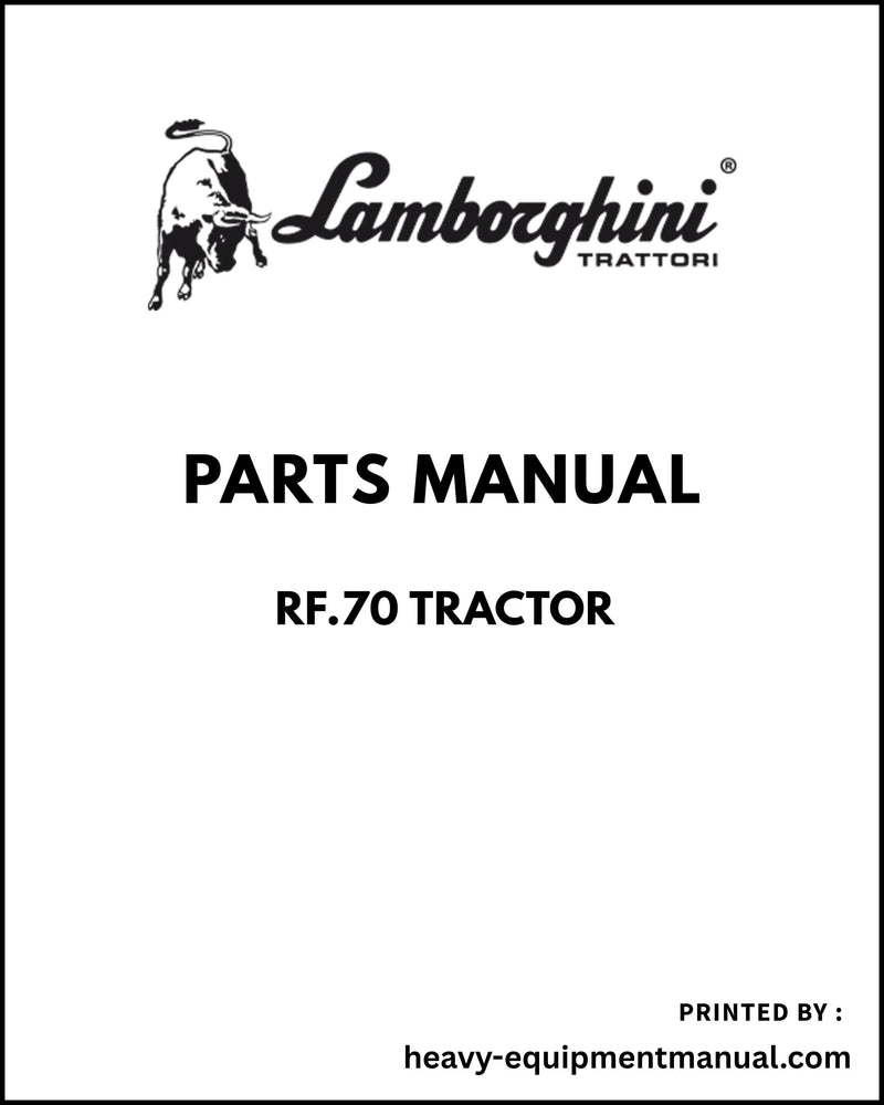 Lamborghini RF.70 Tractor Parts Manual - Pdf Download -> 6001
