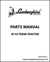 Lamborghini RF 65 TREND Tractor Parts Manual - Pdf Download -> ZKDCK80200RL10001