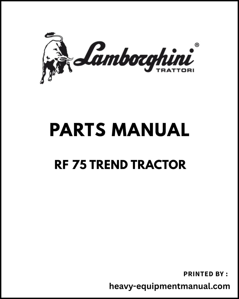 Lamborghini RF 75 TREND Tractor Parts Manual - Pdf Download -> ZKDCL10200RL10001