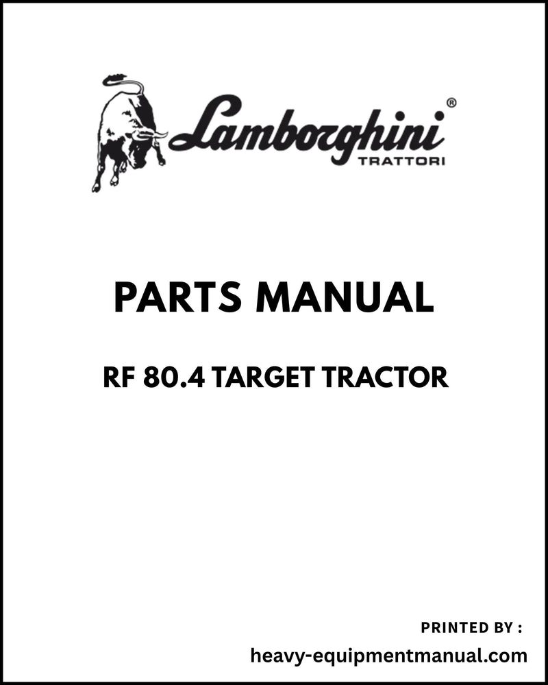 Lamborghini RF 80.4 TARGET Tractor Parts Manual - Pdf Download