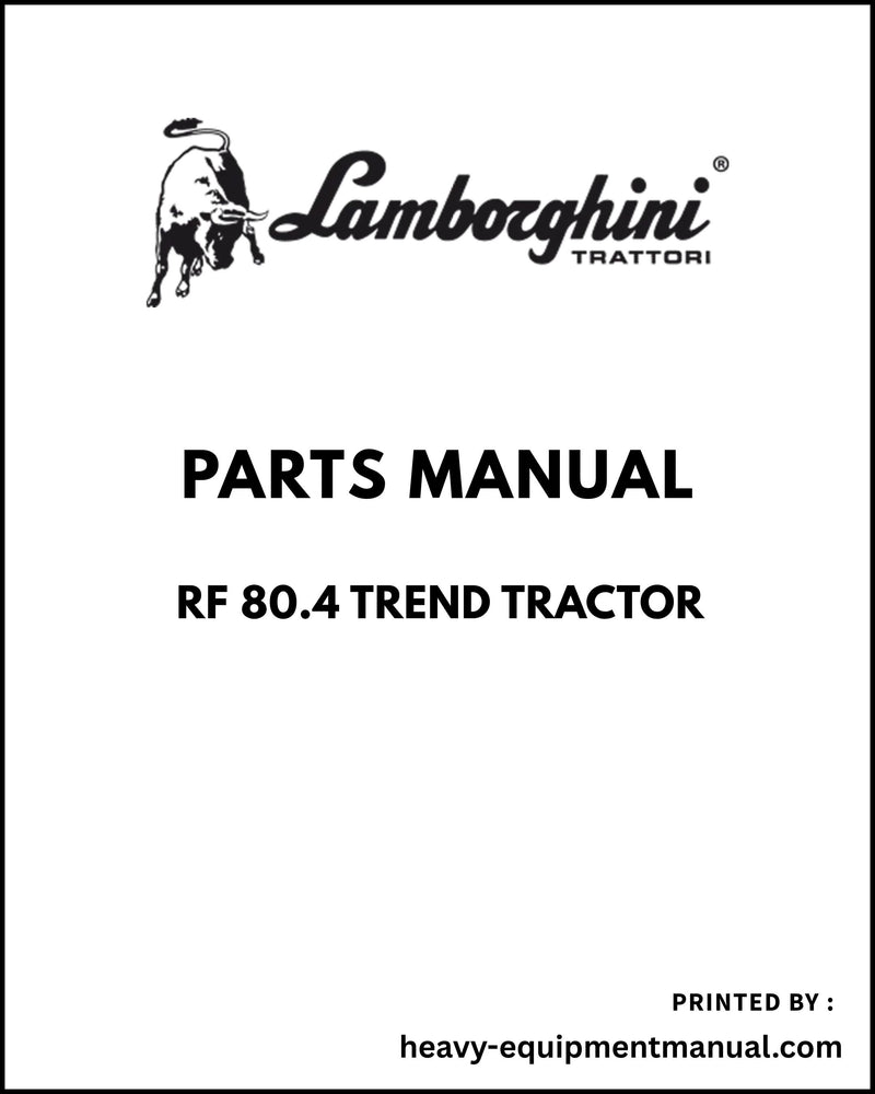Lamborghini RF 80.4 TREND Tractor Parts Manual - Pdf Download -> ZKDCL40200RL10001