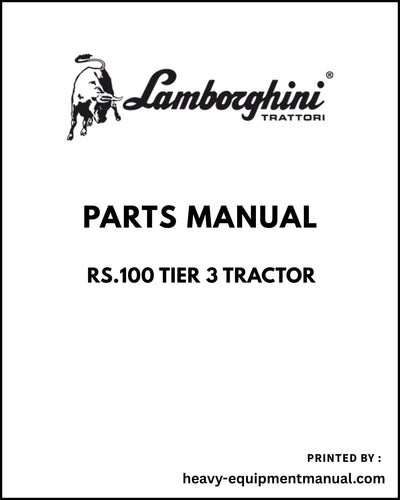 Lamborghini RS.100 Tier 3 Tractor Parts Manual - Pdf Download -> 5001/15001