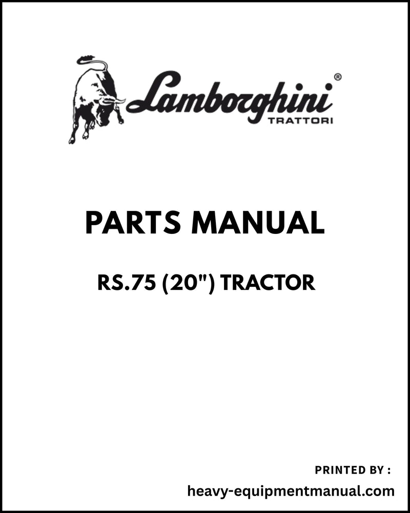 Lamborghini RS.75 (20") Tractor Parts Manual - Pdf Download