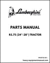 Lamborghini RS.75 (24''-28'') Tractor Parts Manual - Pdf Download -> 5001