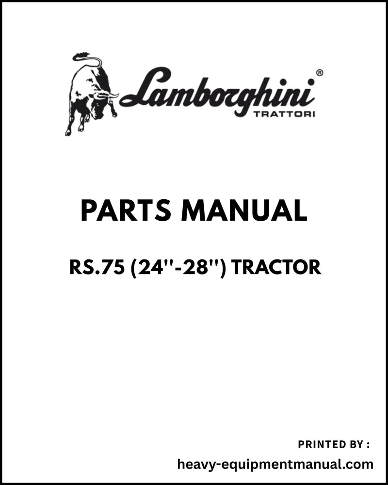 Lamborghini RS.75 (24''-28'') Tractor Parts Manual - Pdf Download -> 5001