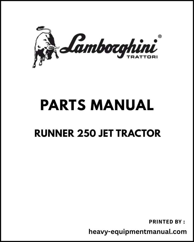 Lamborghini RUNNER 250 JET Tractor Parts Manual - Pdf Download