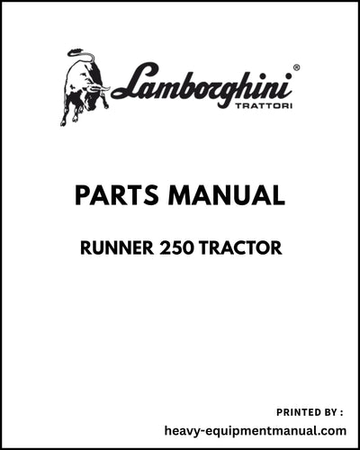 Lamborghini RUNNER 250 Tractor Parts Manual - Pdf Download