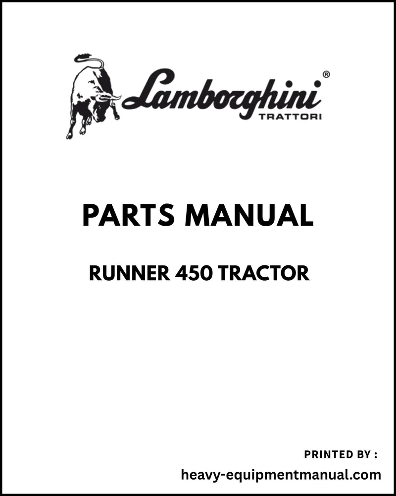 Lamborghini RUNNER 450 Tractor Parts Manual - Pdf Download