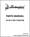 Lamborghini RV.90.3 Tier 3 Tractor Parts Manual - Pdf Download -> 10001