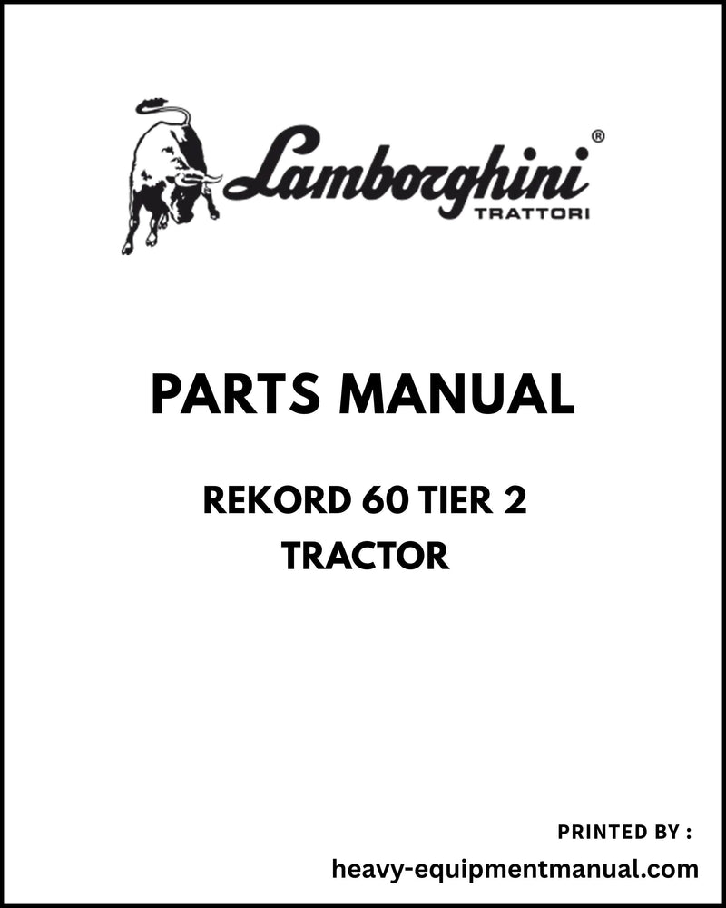Lamborghini Rekord 60 Tier 2 Tractor Parts Manual - Pdf Download ->L10S523WTE1001