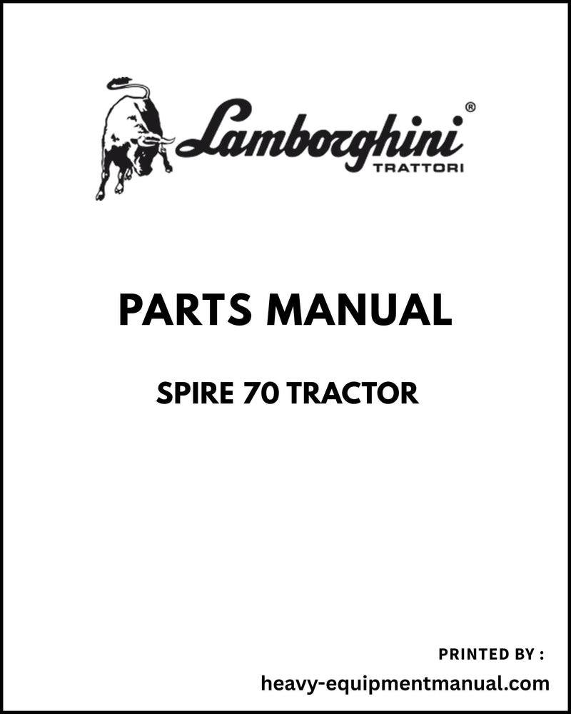 Lamborghini SPIRE 70 Tractor Parts Manual - Pdf Download -> ZKDCU30200TL10001