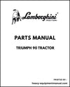 Lamborghini TRIUMPH 90 Tractor Parts Manual - Pdf Download