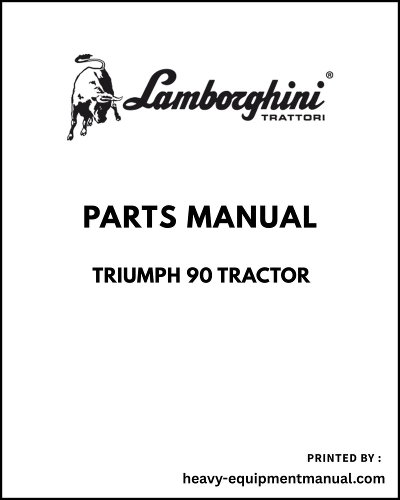 Lamborghini TRIUMPH 90 Tractor Parts Manual - Pdf Download