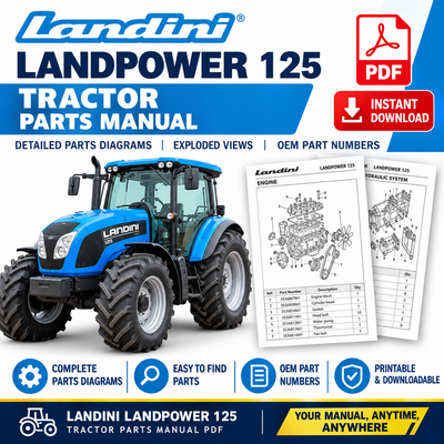 Landini Landpower 125 Tractor Parts Manual PDF