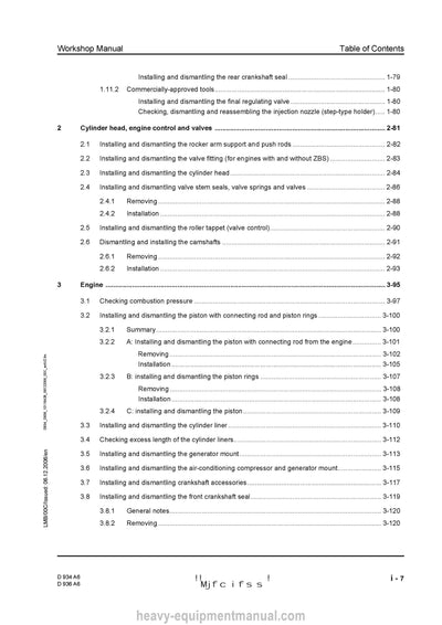 Liebherr D934 A6 - D936 A6 Diesel Engine Workshop Service Manual