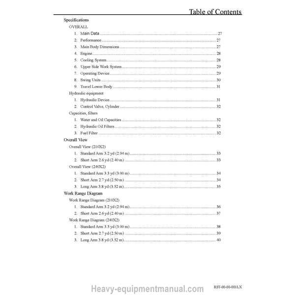 Link-Belt 240X2-MH Excavator Service Manual PDF