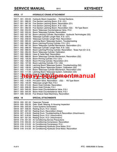 Link Belt 110RTXP Crane Full Complete Service Manual