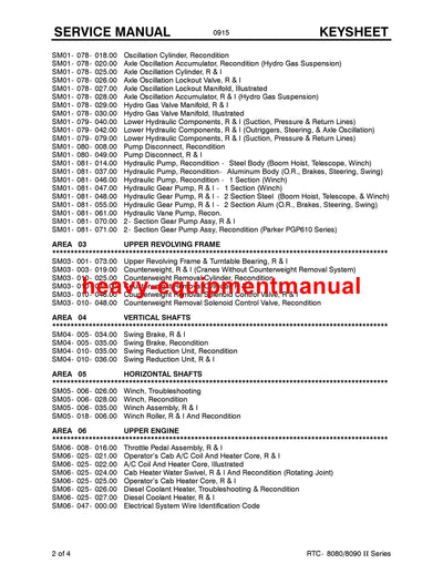 Link Belt 120 RT Crane Full Complete Service Manual