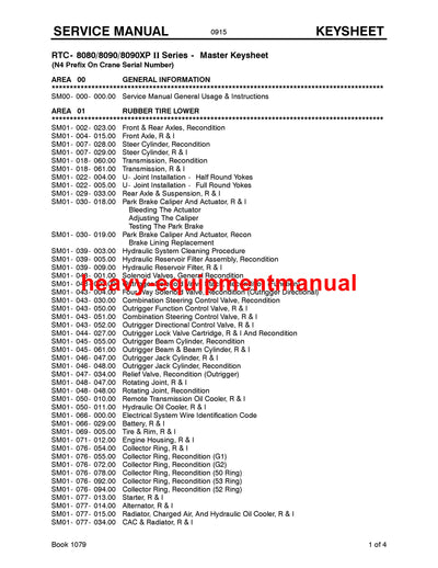 Link Belt Crane 120 RTXP Official Repair Service Manual