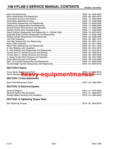 Link Belt Crane 108 HYLAB 5 Official Repair Service Manual