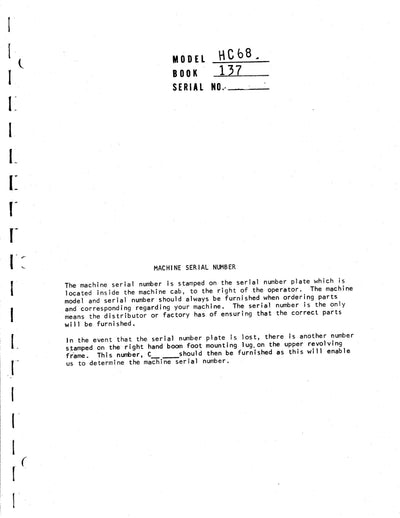 Link Belt HC-68 Crane Operator Manual