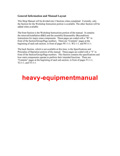 Link Belt Crane 138 HSL Official Repair Service Manual