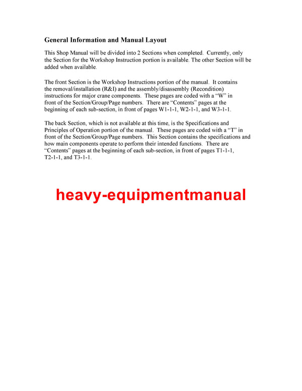 Link Belt Crane 138 HSL Official Repair Service Manual