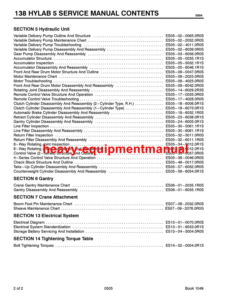 Link Belt Crane 138 HYLAB 5 Official Repair Service Manual