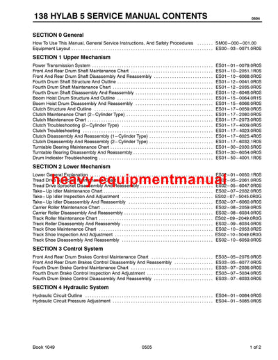 Link Belt Crane 138 HYLAB 5 Official Repair Service Manual