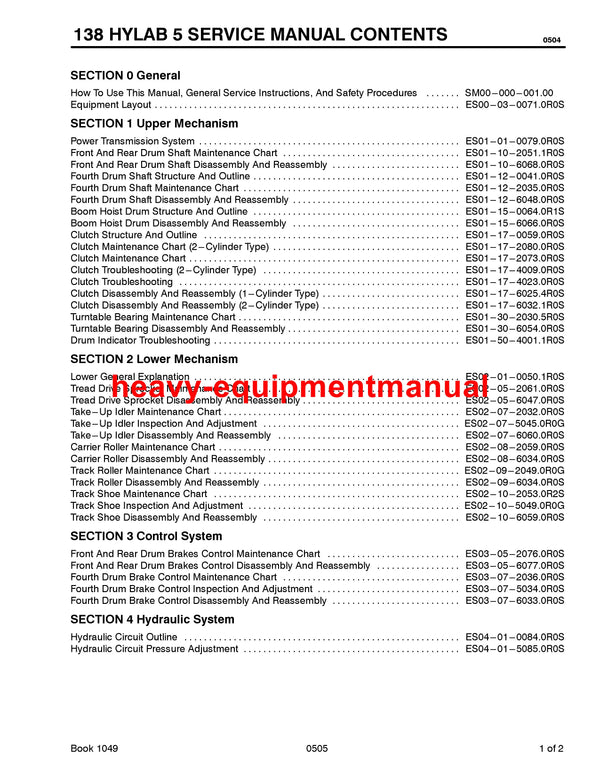 Link Belt Crane 138 HYLAB 5 Official Repair Service Manual