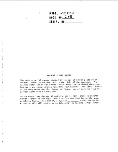 Link Belt UC-98A Crane Operator Manual