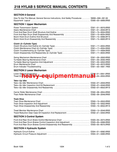 Link Belt Crane 218 HYLAB 5 Official Repair Service Manual