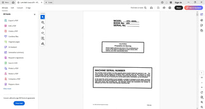 Link Belt HTC-850 Crane Operator Manual