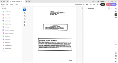 Link Belt HTC-860 Crane Operator Manual