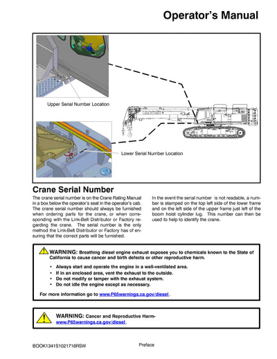 Link Belt TCC-1100 Crane Operator Manual