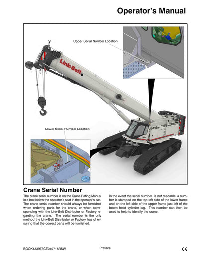 Link Belt TCC-1400CE Crane Operator Manual