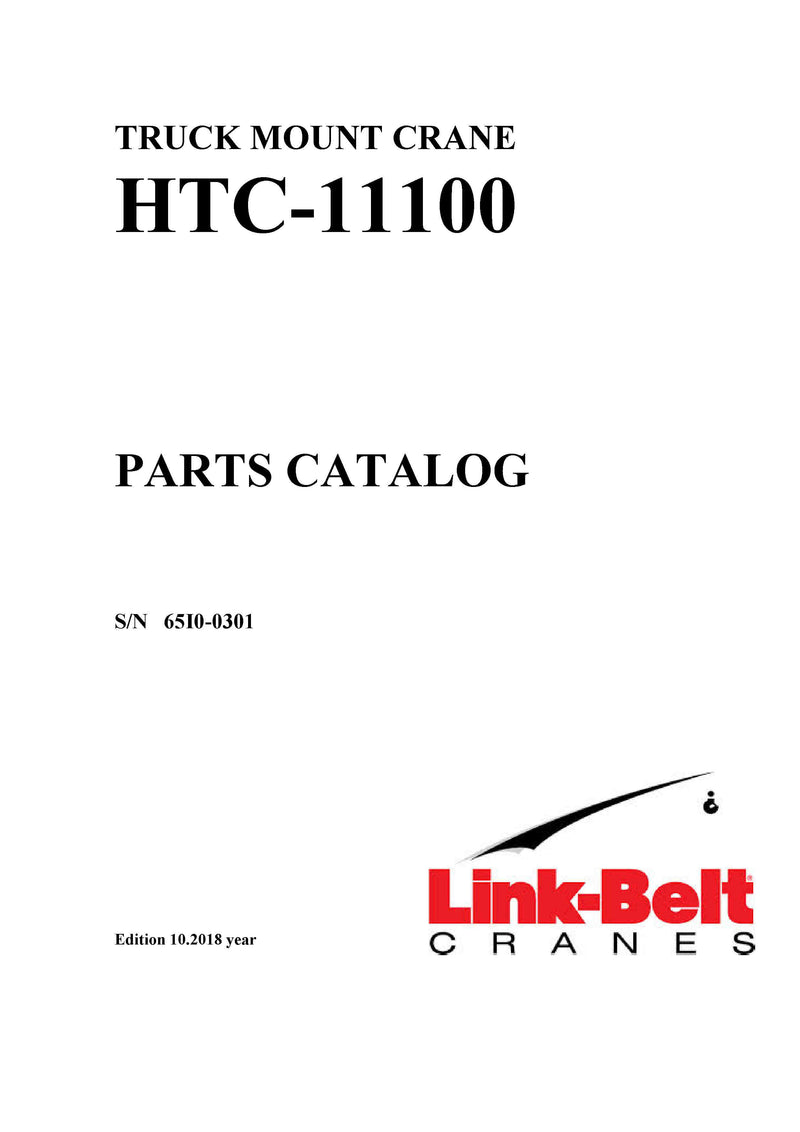 Link belt HTC-11100 Crane Parts catalog manual 65I0-0301