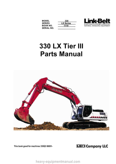 Link belt 330LX Excavator Parts Manual