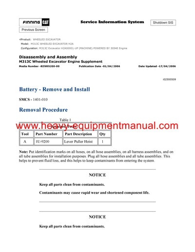 DOWNLOAD CATERPILLAR M313C WHEELED EXCAVATOR SERVICE REPAIR MANUAL H2A