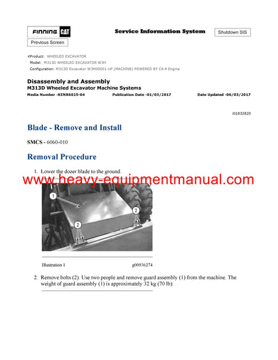 DOWNLOAD CATERPILLAR M313D WHEELED EXCAVATOR SERVICE REPAIR MANUAL W3H