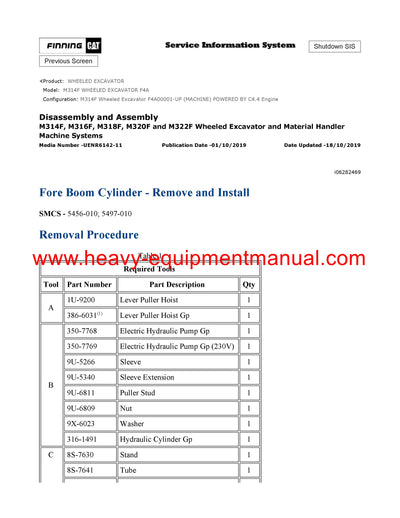 DOWNLOAD CATERPILLAR M314F WHEELED EXCAVATOR SERVICE REPAIR MANUAL F4A