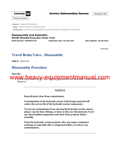 DOWNLOAD CATERPILLAR M318C WHEELED EXCAVATOR SERVICE REPAIR MANUAL BCZ